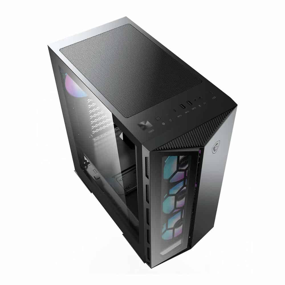 (image for) MSI MPG GUNGNIR 110R Black Mid Tower Tempered Glass PC Gaming Case (2021 Update)